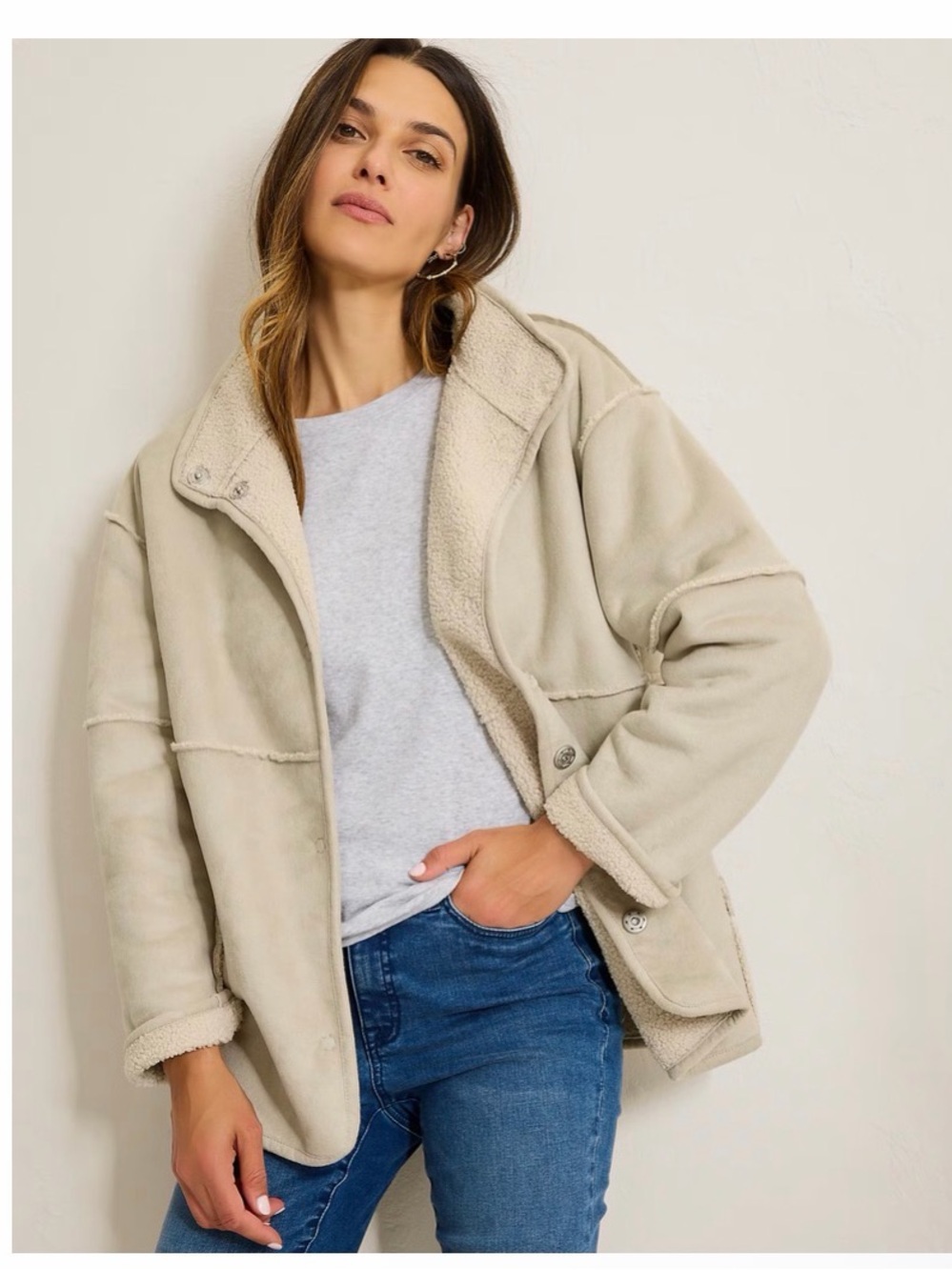 Tommy Bahama Reversible Faux Shearling Coat Small Sample